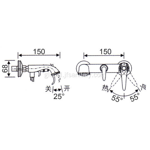  Shower Faucet Valve Wall-Mount Shower Faucet Valve Mixer Tub Filler Brass Factory